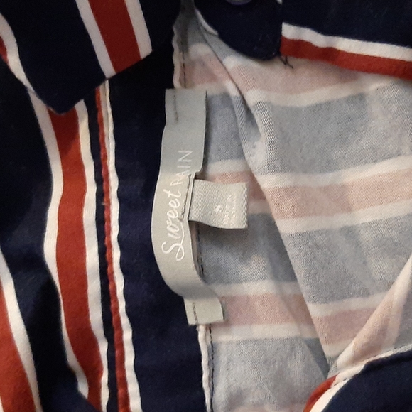 Stripped Blue and Red Button Up Shirt - Picture 3 of 3